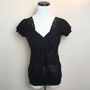 Daytrip Burn Out Top The Buckle XS Lace Tee Shirt